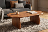Coffee table SCULPTURA 110cm sculptural shape acacia wood brown