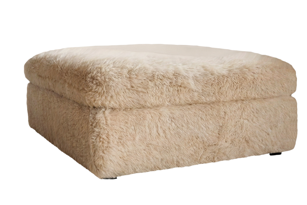 Hocker YETI 100cm abnehmbarer Bezug champagner-beige