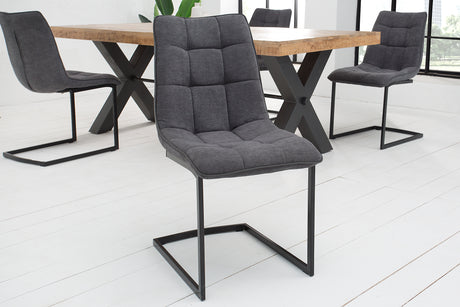 Freischwinger MIAMI Flachgewebe Vintage dunkelgrau