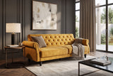 Sofa bed MAISON BELLE AFFAIRE 220cm velvet mustard yellow