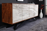 Sideboard MONTAIN SOUL 175cm acacia natural stone look white grey