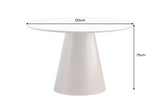 Dining table UNIQUE 120cm round walnut wood verneered ceramic white marble top