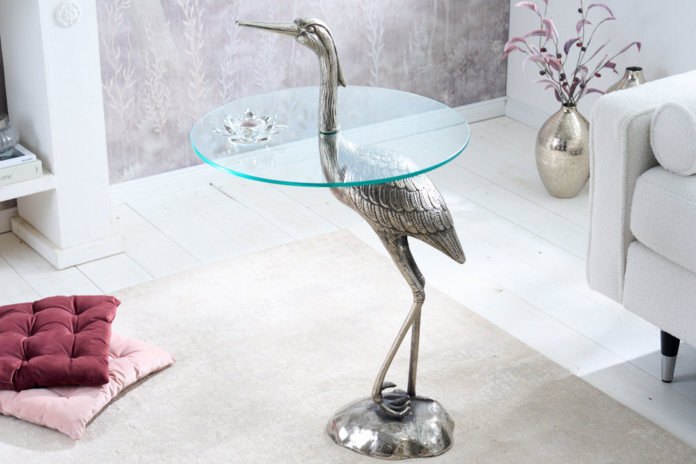 Beistelltisch WILDLIFE HERON 90cm silber