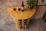 Wine shelf half BODEGA 85cm for 14 bottles and 6 glasses pine wood