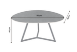 Coffee table MARVELOUS 90cm ceramic grey