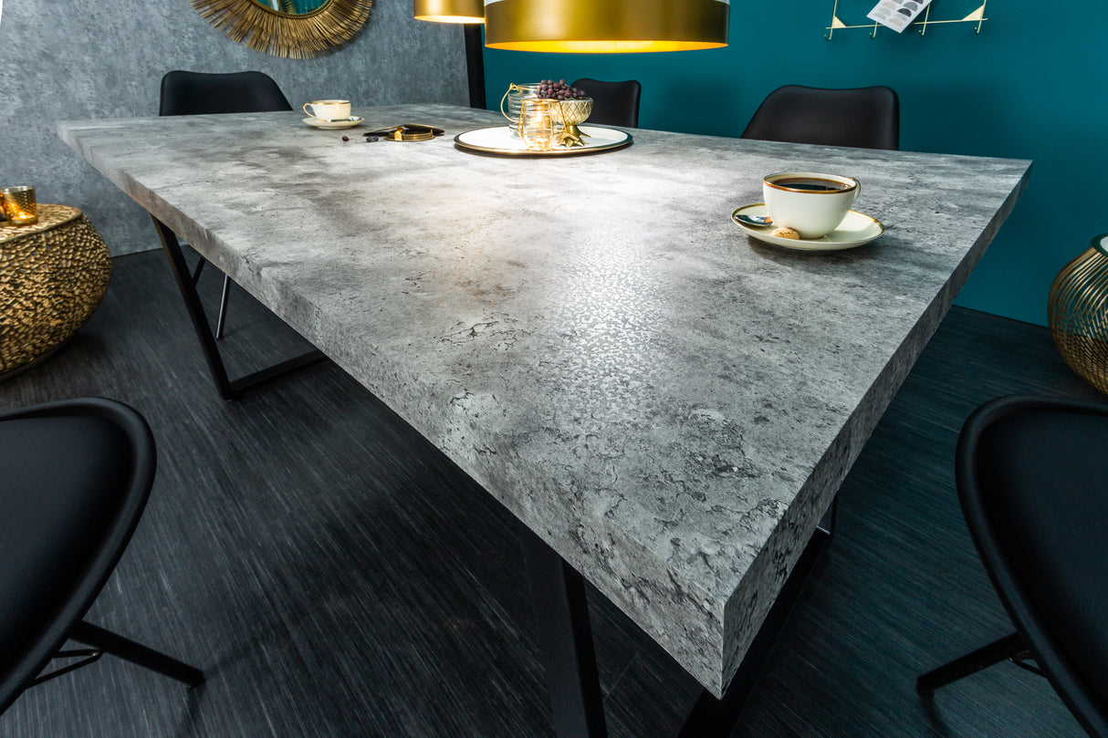 Dining table LOFT 160cm cement look grey