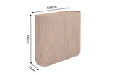 Bar cabinet ADLON 140cm 3D textured front rounded edges mango wood natural w/ wine rack