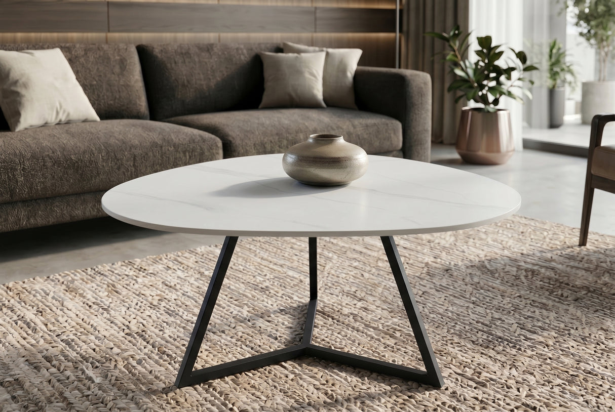 Coffee table MARVELOUS 90cm ceramic white