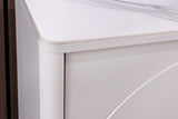 Sideboard SAVOY 150cm 3D white w/ white marble ceramic top