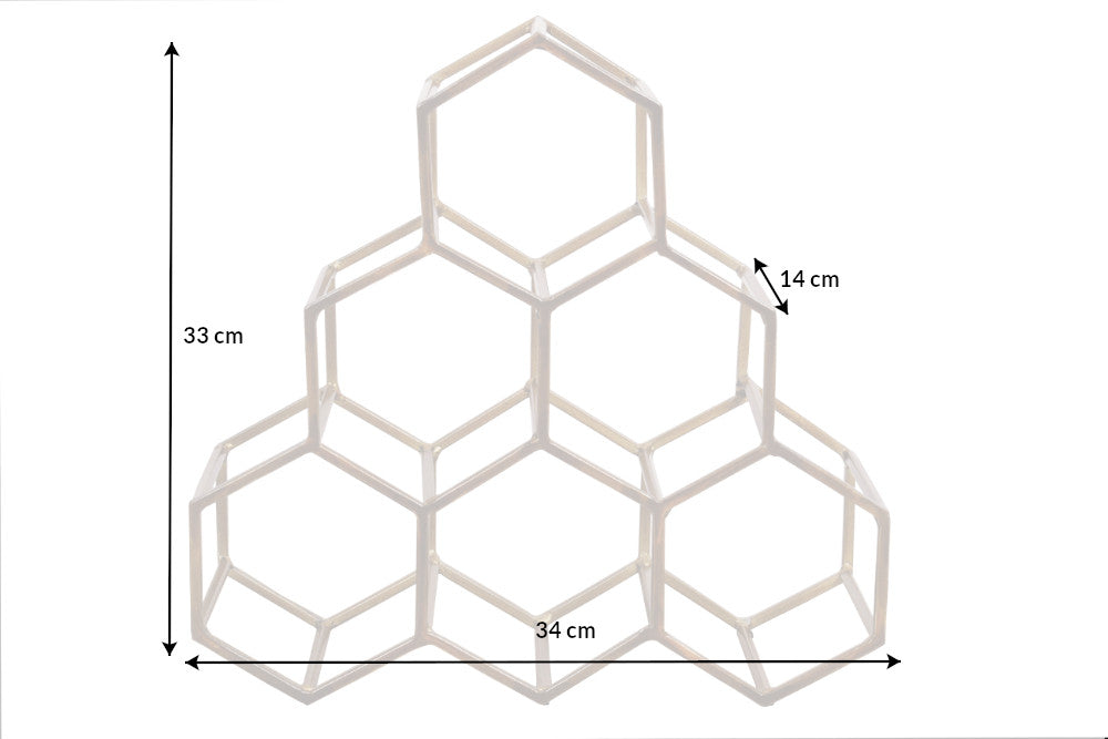 Weinregal HONEYCOMB 35cm für 6 Flaschen gold