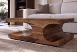 Coffee table GOA 120cm w/ storage space sheesham wood brown