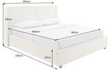 Bett ROCCO 180x200cm Kord beige mit Stauraum