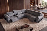 Corner sofa PRIME multifunctional electrically adjustable w/ storage space vogue velvet grey