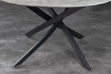 Dining table HELIX 120cm round grey stone look w/ black metal frame