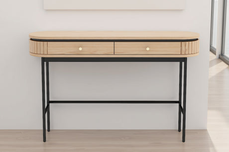 Console ATELIER 120cm natural oak wood look w/ black metal frame