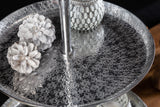 Etagere ORIENT 65cm 3 Tabletts mit Hammerschlageffekt silber