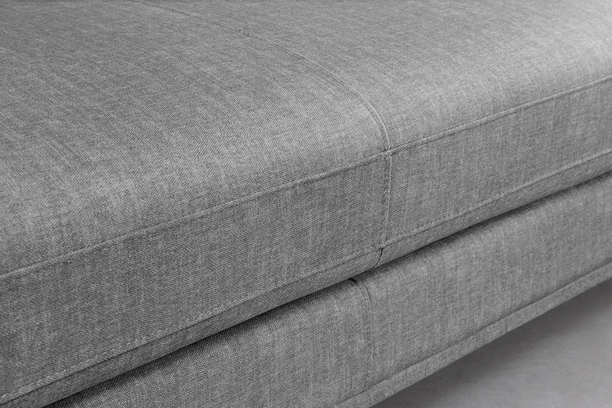 Ecksofa SIGNUM XL 315cm 3-Sitzer mit Ottomane rechts Samt grau