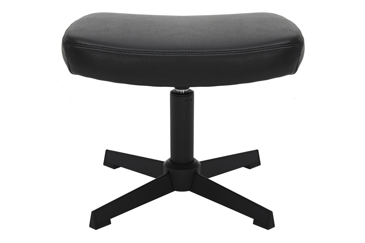 Hocker VOGUE 45cm drehbar Kunstleder schwarz mit schwarzem Metallgestell