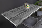 Bar table WILD 120cm table top 40mm X-legs wild oak look grey