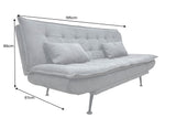 Sofa bed JAZZ 195cm 3-seater textured fabric grey