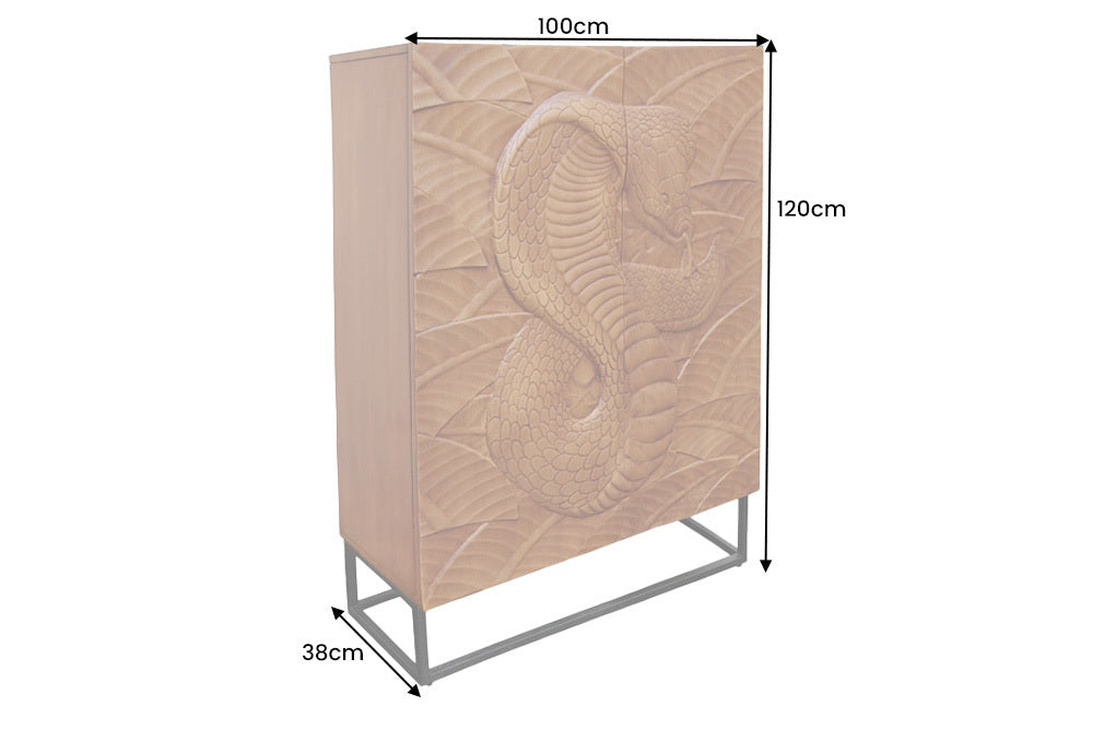 Highboard SNAKE 120cm brown mango wood