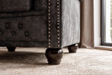 Sessel CHESTERFIELD Samt Antiklook grau