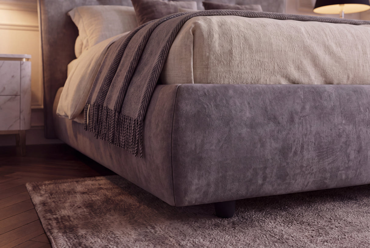 Bed FLORENZ 180x200cm velvet grey
