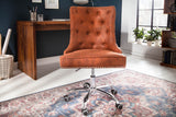 Office chair VICTORIAN 49-57cm microfibre light brown in baroque style