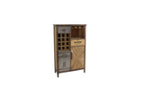 Bar cabinet ATELIER 120cm pine wood vintage brown