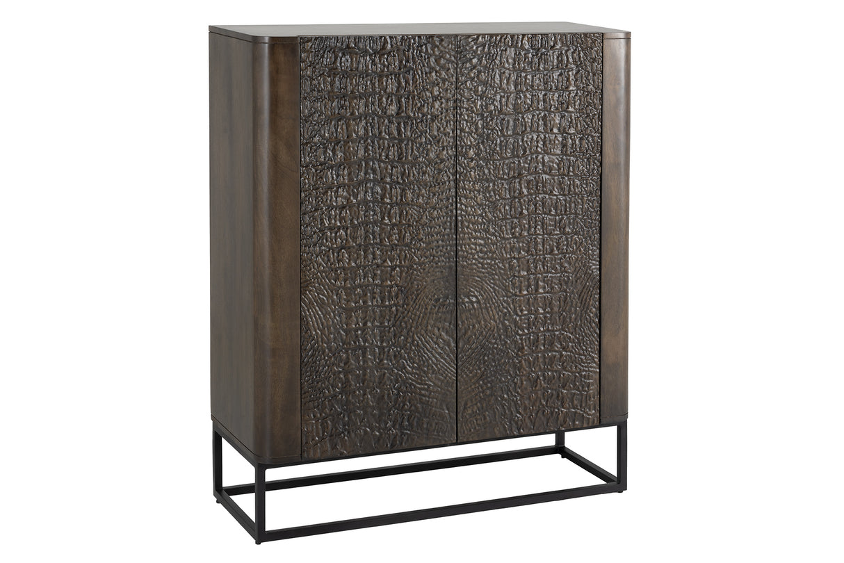 Highboard CROCODILE 120cm mango wood crocodile look brown black