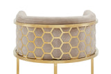 Barhocker ELEGANCE Samt beige mit goldenem Edelstahlgestell