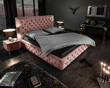 Bed PARIS CHESTERFIELD 160x200cm velvet dusky pink