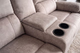 Kinosessel HOLLYWOOD 2-Sitzer Relaxfunktion mit Stauraum Samt champagner beige