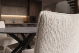 Swivel chair LUGANO 360° auto-return spring core chenille tweed beige