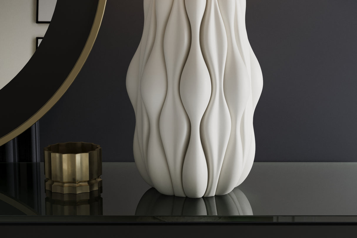 Tischleuchte ELEGANCIA 65cm weiß Lampenschirm Keramik weiß golden