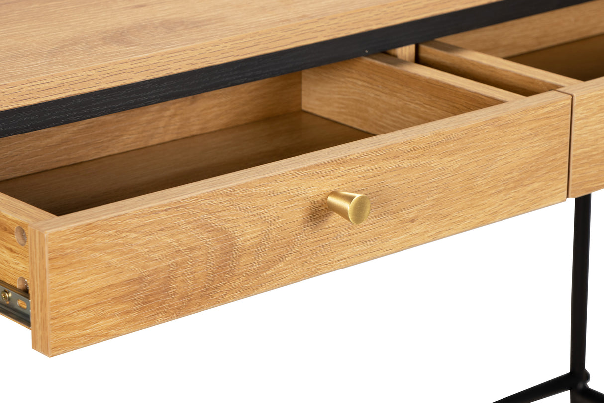 Console ATELIER 120cm natural oak wood look w/ black metal frame