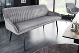 Bench TURIN 160cm velvet silver grey