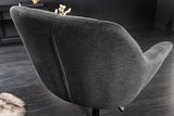 Armchair PAPILLON 83-90cm rotatable 360° flat woven fabric anthracite