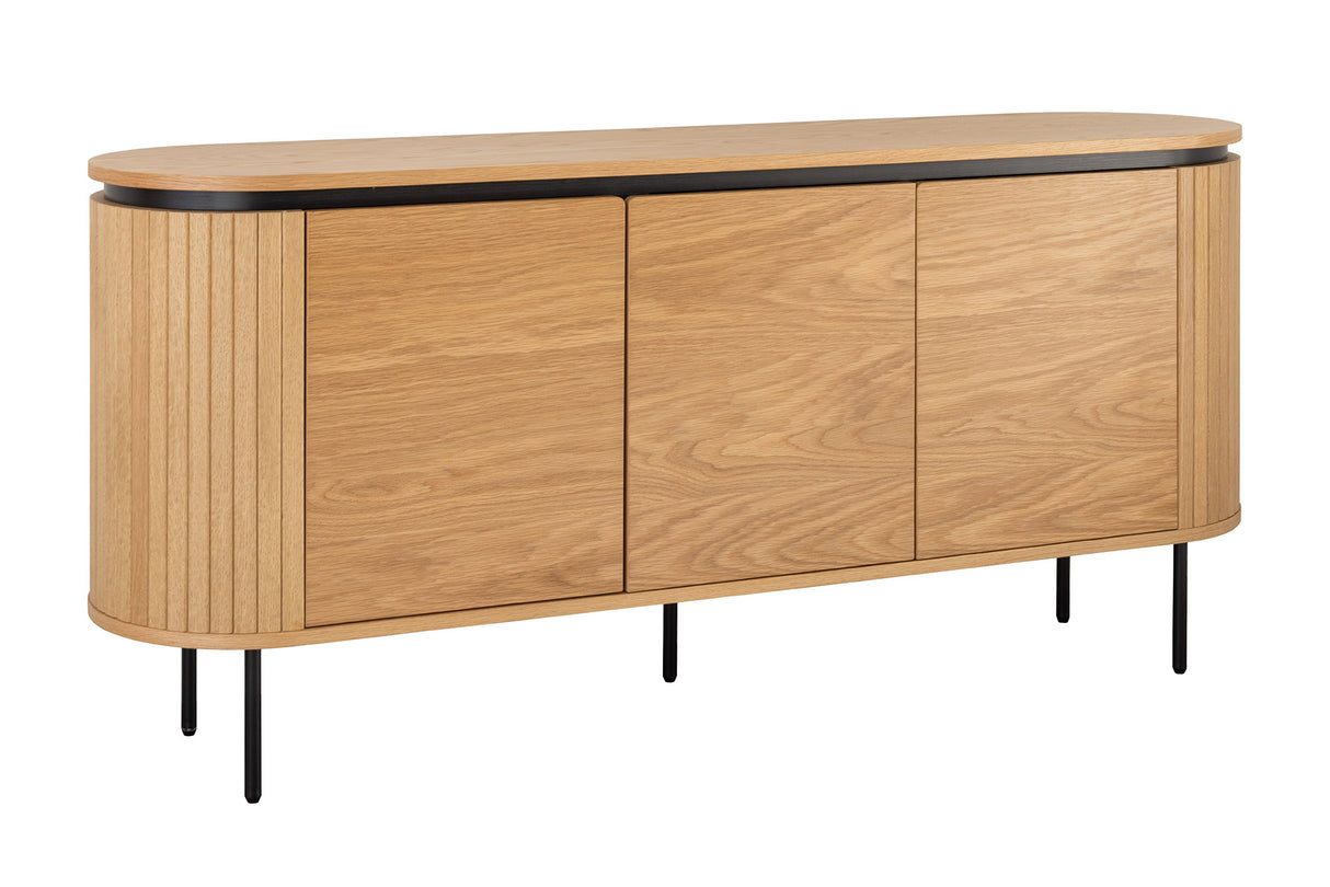 Sideboard ATELIER 160cm in natürlicher Eichenholzoptik mit schwarzen Beinen