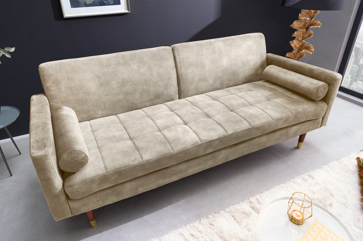 Sofa bed COUTURE 200cm velvet champagne