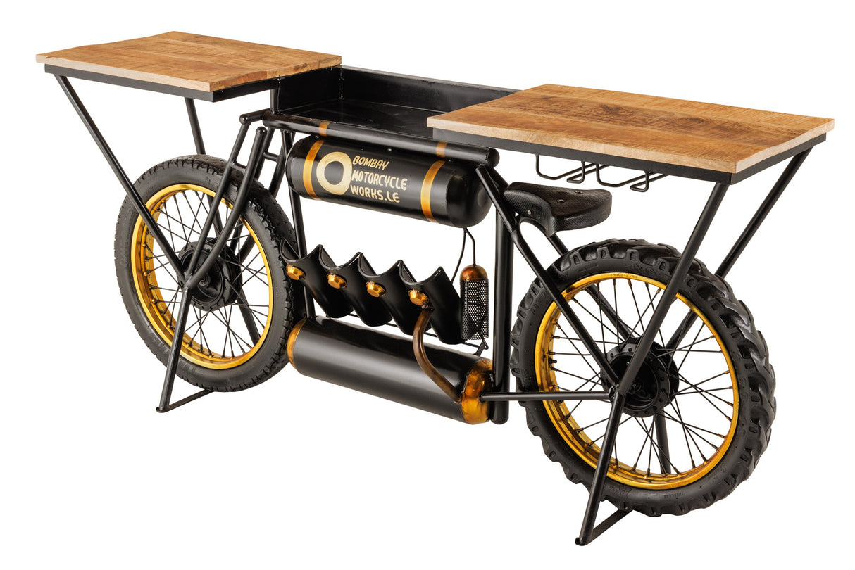 Console MOTORCYCLE 185cm mango wood black