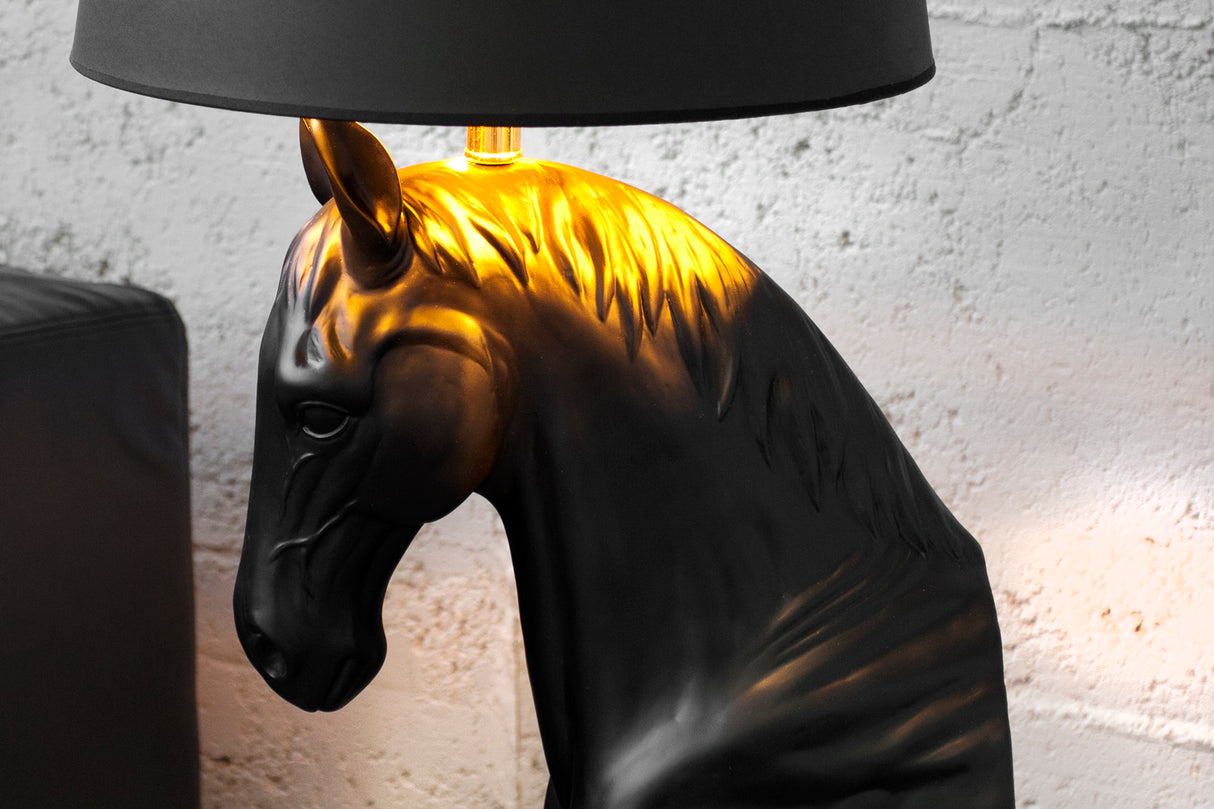 Stehlampe BLACK BEAUTY 130cm schwarzes Pferd