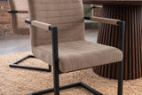 Freischwinger LOFT mit Armlehnen Kord taupe Metallgestell schwarz