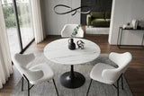 Bistro table LYON 80cm round ceramic white