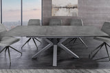 Dining table ETERNITY 160-200cm graphite grey ceramic with tempered glass