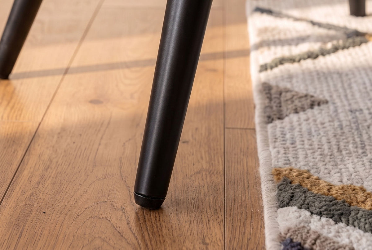 Stool SCANDINAVIA 40cm stitched seat velvet petrol w/ black metal legs