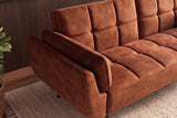 Schlafsofa BOUTIQUE 215cm 3-Sitzer Samt Rostbraun