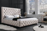 Bett PARIS CHESTERFIELD 160x200cm Samt champagner