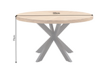 Dining table INFINITY HOME 120cm round w/ star frame mango wood creamy natural