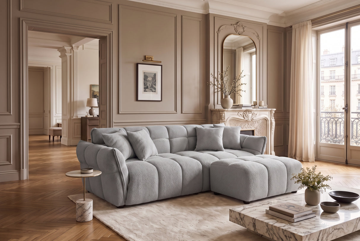 Sofa CLOUD 260cm 3-seater XXL bouclé grey